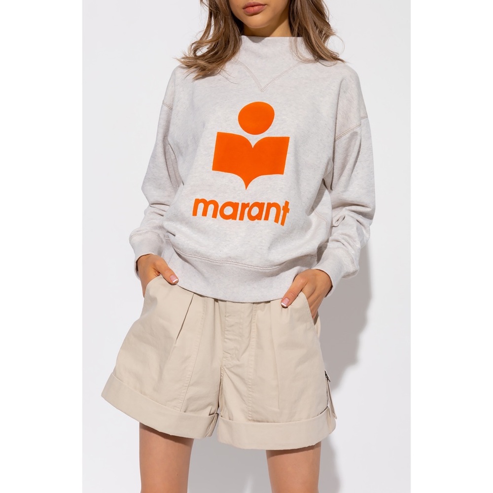 Isabel Marant Ètoile Moby Flocked Logo Sweatshirt FR 34